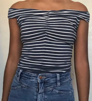 Aeropostale Off The Shoulder Blue Top thumbnail 1