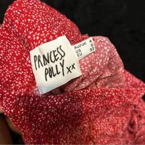 PRINCESS POLLY red floral print mini skirt size 0 women’s thumbnail 2