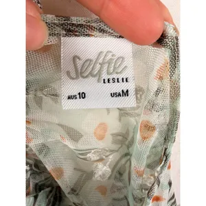Selfie Leslie First Class Floral Ruched‎ Mesh Cutout Long Sleeve Mini Dress Med. thumbnail 9