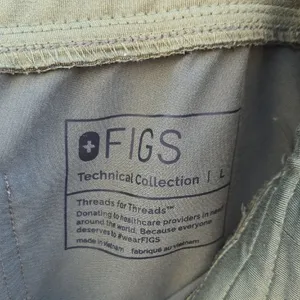 Figs Women's Olive Joggers with Yellow Drawstring thumbnail 2