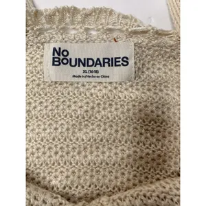 No Boundaries Sweater‎ Tank Top Cropped Women Size XL Cream Boho Indie Peasant thumbnail 7