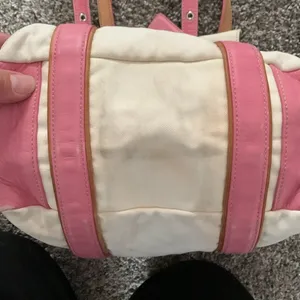 Vtg Coach Canvas cream with pink leather thumbnail 5