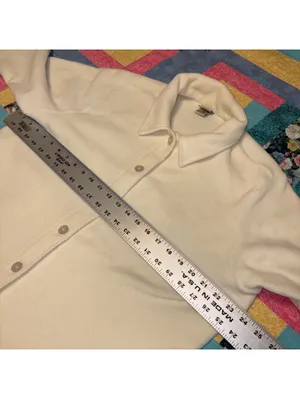 L.L. Bean $80 Woman’s L Regular Cream Fleece Button-Up Jacket Ultra Cozy thumbnail 8