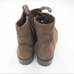Lane Bryant Brown Perforated Fabric Combat Boots thumbnail 5