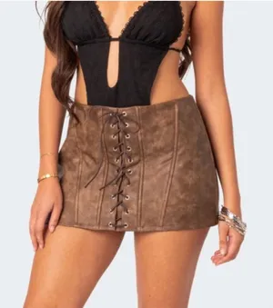 Edikted Skirt Mini Faux Leather thumbnail 1