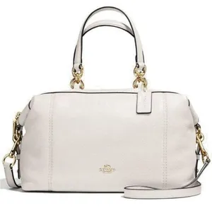 Coach Chalk White Pebbled Leather Lenox Satchel F59325 thumbnail 1
