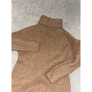 abercrombie & fitch Brown Chunky Knit‎ Turtleneck Sweater Small Split Hem EUC thumbnail 2