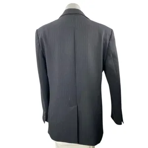 Zara Women's Black Pinstriped Collared Long Sleeve Button Blazer Coat Jacket M thumbnail 2