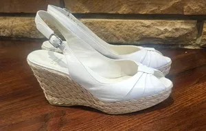 Stuart Weitzman White Classic Heeled Sandals thumbnail 1