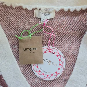 Umgee USA NWT Women Cream Rust Animal Print‎ Button Front Cardigan Sweater M thumbnail 3