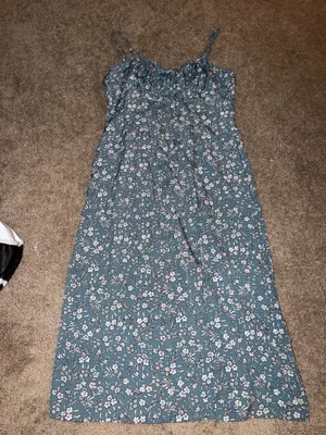 Shein Dress Floral Blue Midi thumbnail 1