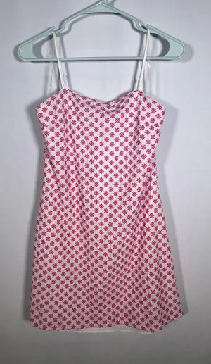 Altar’D State Womens Pink White Floral Mini Dress Large thumbnail 1