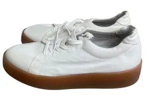 Jenni Kayne White Canvas Platform Sneakers Gum Sole Made in Portugal Size 38/8 thumbnail 1