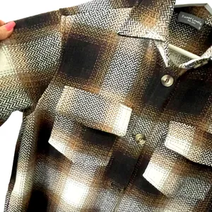 New Sweet Lovely by Jen Long Button Up Plaid Shacket M Brown Size M thumbnail 8