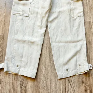 Aritzia Wilfred Kafka Linen High Rise Cargo Coastal Pants in Sand Cream Size 0 thumbnail 10