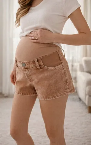Isabel Maternity by Ingrid & Isabel‎ Denim Shorts Sz 4 High Rise Pregnancy thumbnail 1