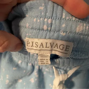 P.J. Salvage Light Blue Splatter Sweat Shorts Pajama Shorts‎ sz Medium thumbnail 2