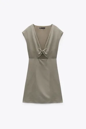 ZARA twist front cutout mini dress —NWOT double lined thumbnail 4