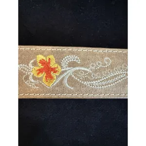 Women's Leather Western Belt Innovation Mexico Embroidered Floral Size 44‎ NWOT thumbnail 5