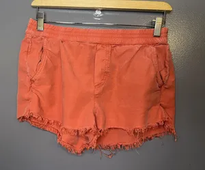 Aerie Shorts Womens Small Orange Lyocell Frayed Hem Elastic Waist Lounge Casual thumbnail 1