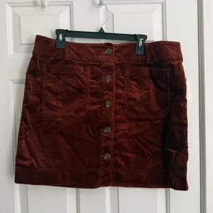 Maeve Colette Corduroy Button Front Mini Skirt Size XL Copper NWT Anthropologie thumbnail 4