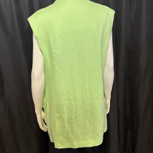 We the Free Green Light Lime Bright Young Things Linen Blazer Vest Large New thumbnail 7