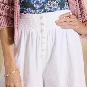NEW Sundance Women's ZOLA Pull On Shorts White Cotton Gauze XS Beach Vacation thumbnail 3