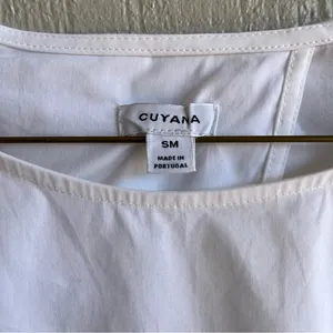 Cuyana Organic Cotton Poplin Open Back‎ Blouse White Size S thumbnail 5