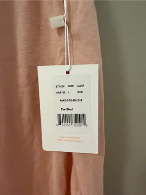 NWT Andie The Short Bamboo Jersey Pull On Drawstring Waist blush Women's Size L thumbnail 4