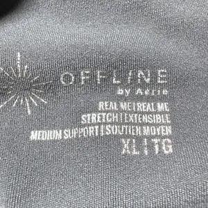 OFFLINE by Aerie Real Me‎ Strappy Ruched Sports Bra Grey XL Medium Support thumbnail 3