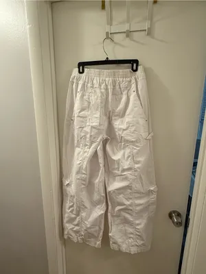 Cotton On White Men's Cargo Drawstring Pants thumbnail 3