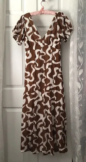 Versona back zipper maxi midi babydoll dress, size xs thumbnail 1