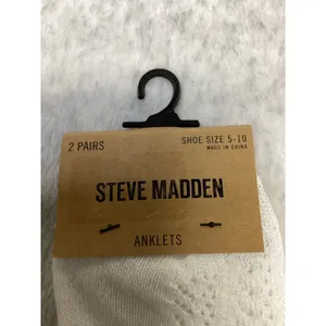 Steve Madden Womens 2 Pack Anklet Socks Black White Pointelle SMSKL1131 5-10 thumbnail 2