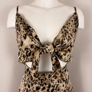 HYFVE leopard print front-tie cut out maxi dress thumbnail 2