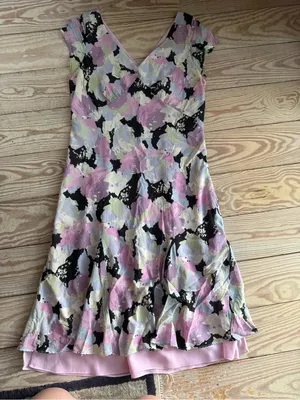 Ann Taylor Silk Floral Midi Dress Size 12 thumbnail 1