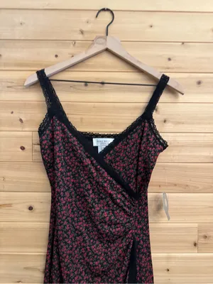 VNTG NWT Nine West Small Rosette Wrap Slip Dress Grunge Romantic Lace Coquette thumbnail 6