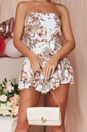 Sleeveless Floral Romper thumbnail 3