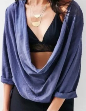 Kimchi Blue Urban Outfitters Blue Lightweight Slouchy Pullover Blouse Size XS thumbnail 1