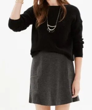 Madewell Boulevard Charcoal Grey Wool Skirt Size 2 thumbnail 1