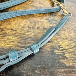 Burberry Crossbody Bag Small Teal Green Leather Chain Strap thumbnail 9