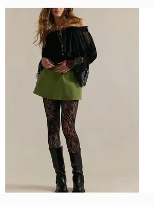 NWOT FREE PEOPLE X We The Free Paradise Found Suede Skort Going Green pocket XS thumbnail 7