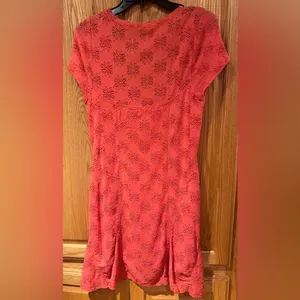 Free People Daisy Lace Godet‎ Fit & Flare Mini Dress Orange Persimmon Size Large thumbnail 16
