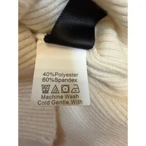 SHEIN Cream Ribbed Knit Turtleneck Sweater - Form Fitting - Size S thumbnail 4