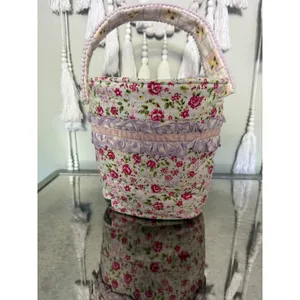 Matilda Jane Floral Quilted Tote Bag Ruffle Purple Gingham Cottagecore NWT retro thumbnail 8