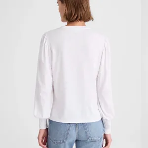 Madewell Long Sleeve Slub Tee with Smocked Cuff thumbnail 3