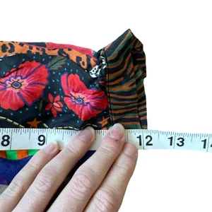 Farm Rio Anthropologie Midi Shirtdress Black Floral Patchwork thumbnail 12