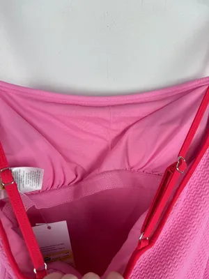 NWT Wild Fable Pucker Textured One Piece Swimsuit Pink Size Medium M 8-10 NEW thumbnail 12
