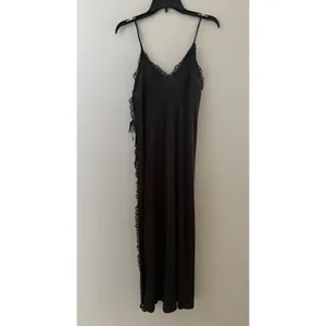 Vintage Miss Selfridge Sheer Slip Dress Black Lace Cut Out Side Nightgown thumbnail 13