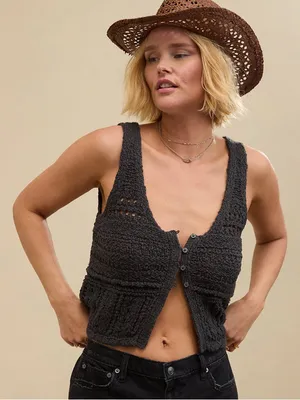 NWT Aerie Crochet Sweater Vest thumbnail 1