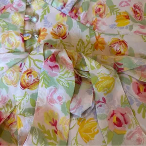 Simple Retro Womens Kora Floral Maxi Dress With Faux Pearl Buttons Sz Small thumbnail 6